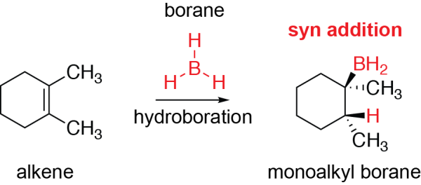 Hydroboration Syn Addition